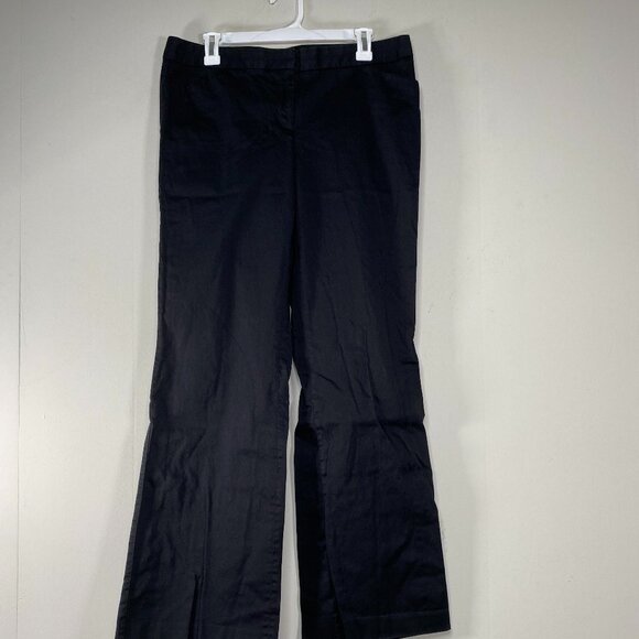 Express Editor Wide Leg Chino Pants Women's 10 Mid Rise Black Casual - Picture 1 of 13